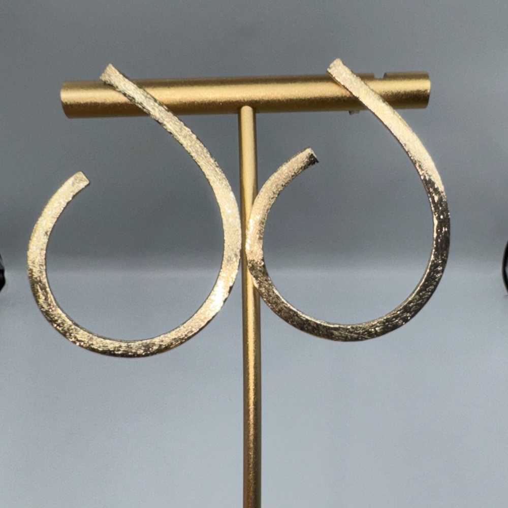18k Hammered Spiral Earrings